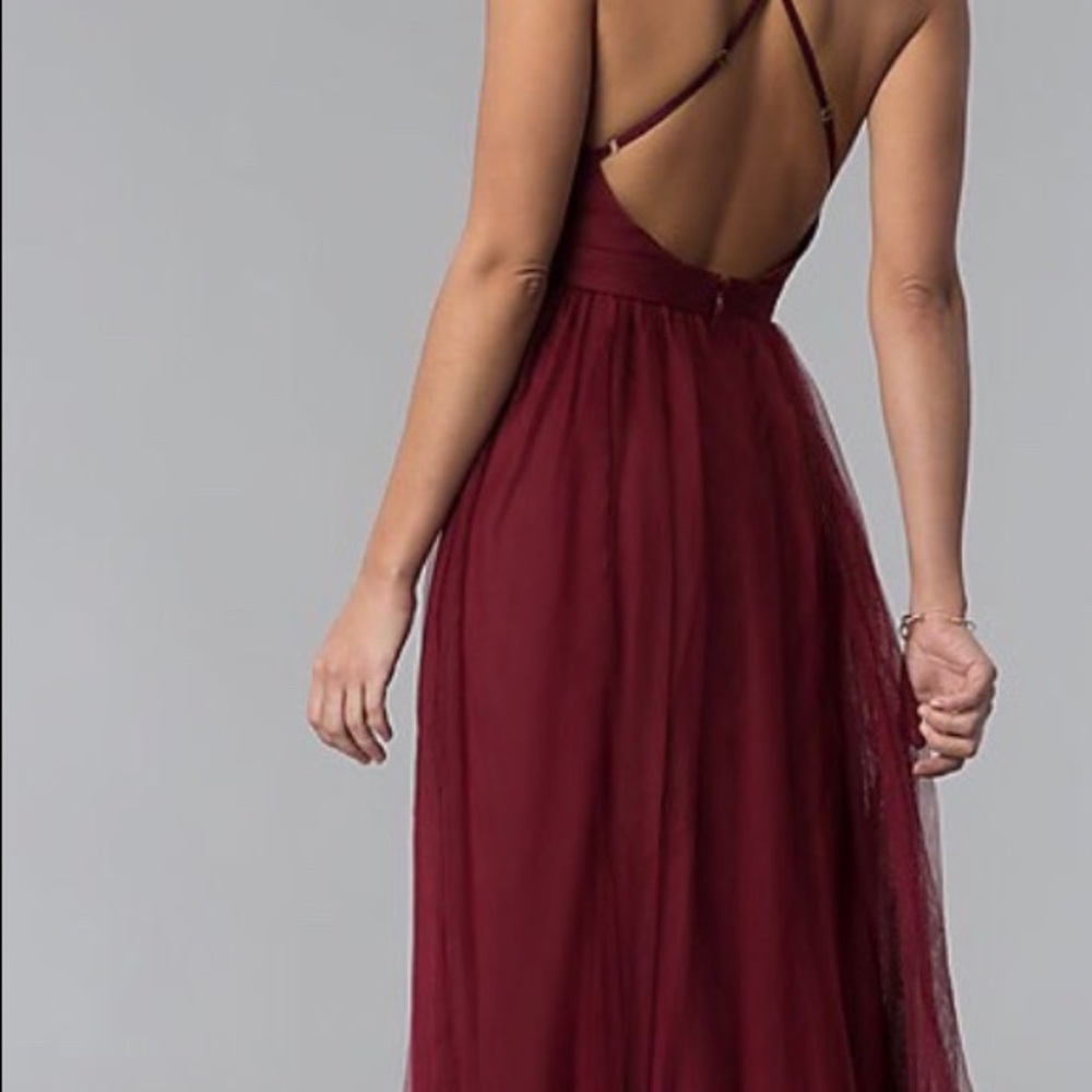 Wine prom dress